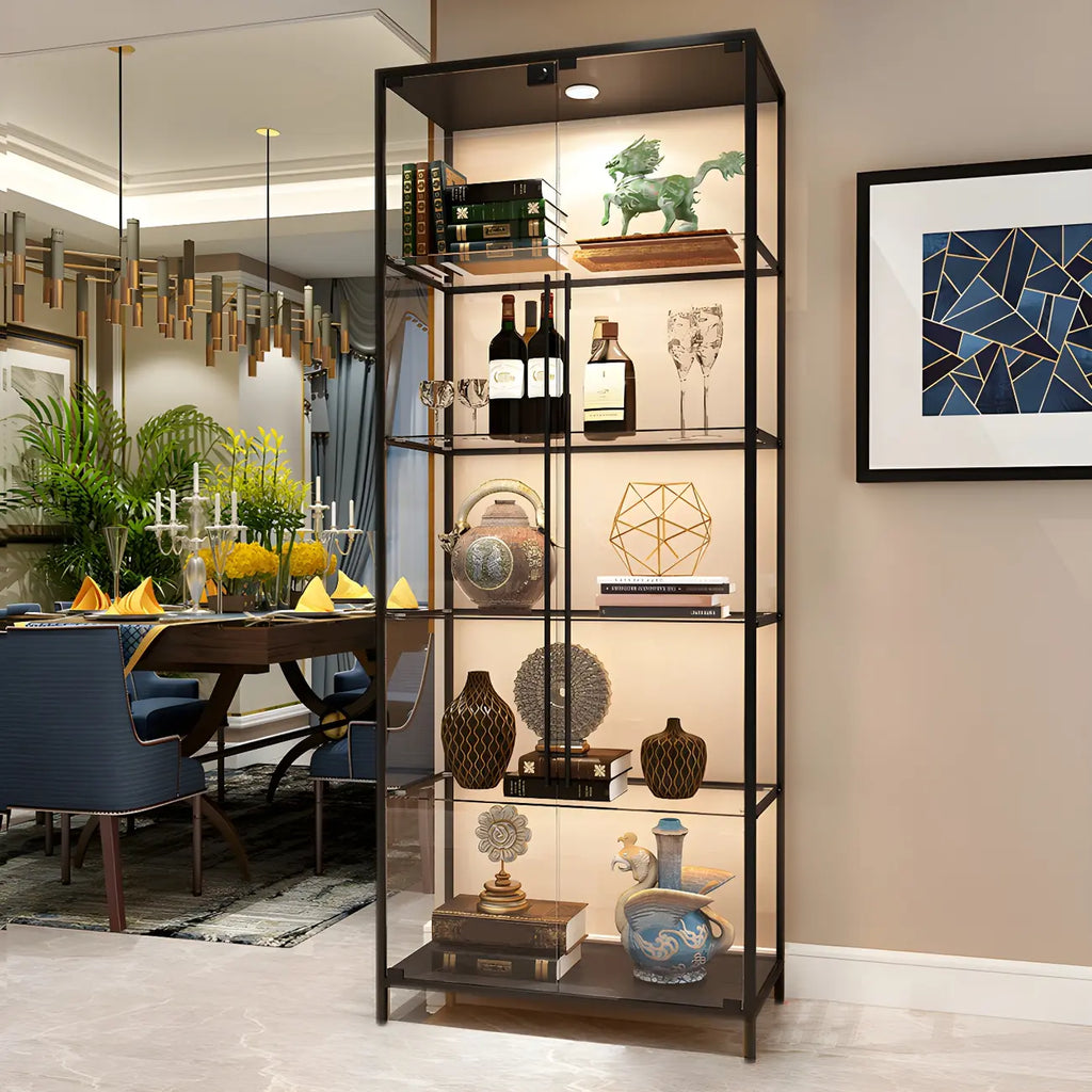 Vitrine Glam Black Standard avec portes vitrées