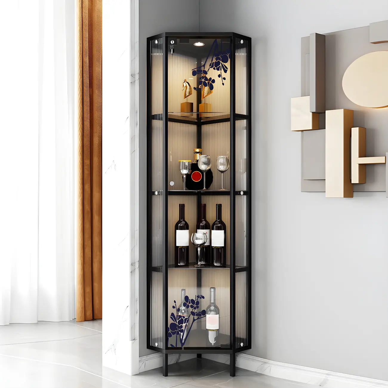 Vitrine Glam Black Standard avec portes vitrées