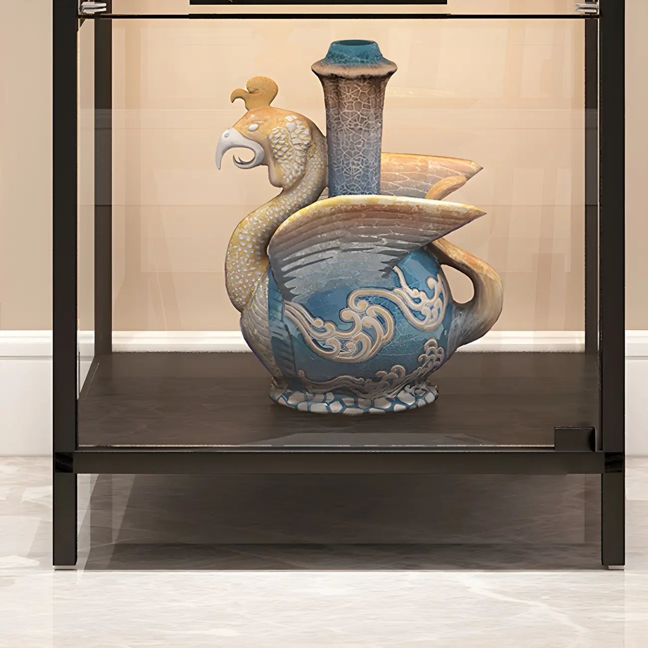 Vitrine Glam Black Standard avec portes vitrées