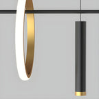 Lustre linéaire moderne à LED noir pour îlot de cuisine
