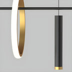 Lustre linéaire moderne à LED noir pour îlot de cuisine