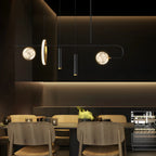 Lustre linéaire moderne à LED noir pour îlot de cuisine
