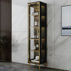 Vitrine glamour en bois noir et verre