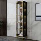Vitrine glamour en bois noir et verre