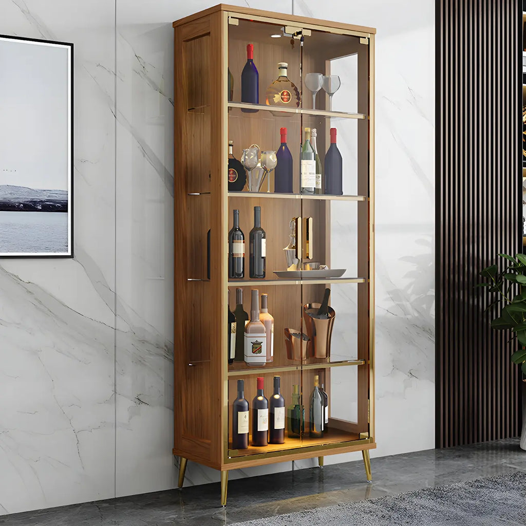 Vitrine glamour en bois noir et verre