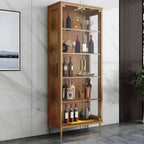 Vitrine glamour en bois noir et verre
