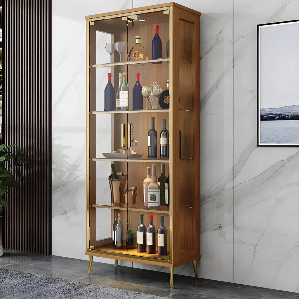 Vitrine glamour en bois noir et verre