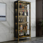Vitrine glamour en bois noir et verre