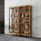 Vitrine glamour en bois noir et verre
