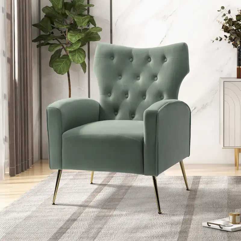 Poltrona trapuntata Abadiana Accent con base in metallo di HULALA HOME