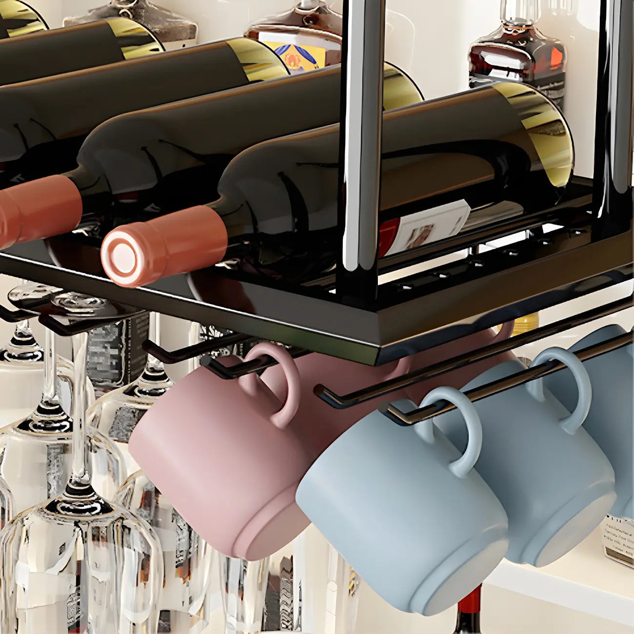 Porte-verres suspendu en métal de style industriel