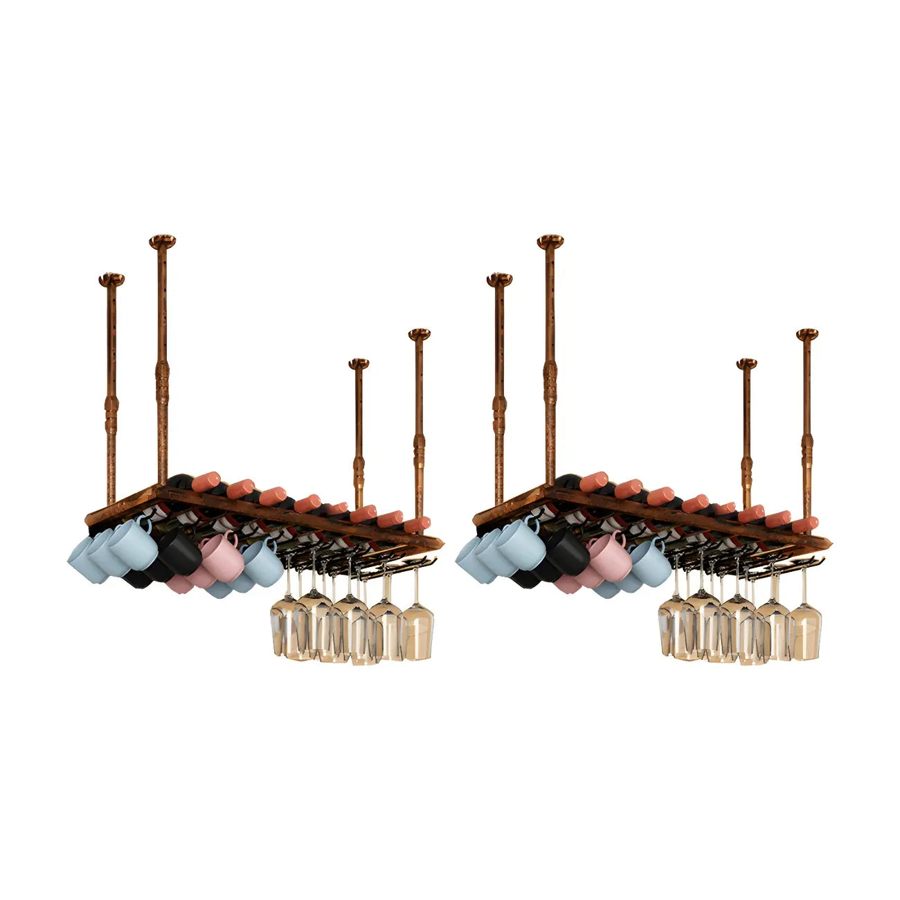 Porte-verres suspendu en métal de style industriel