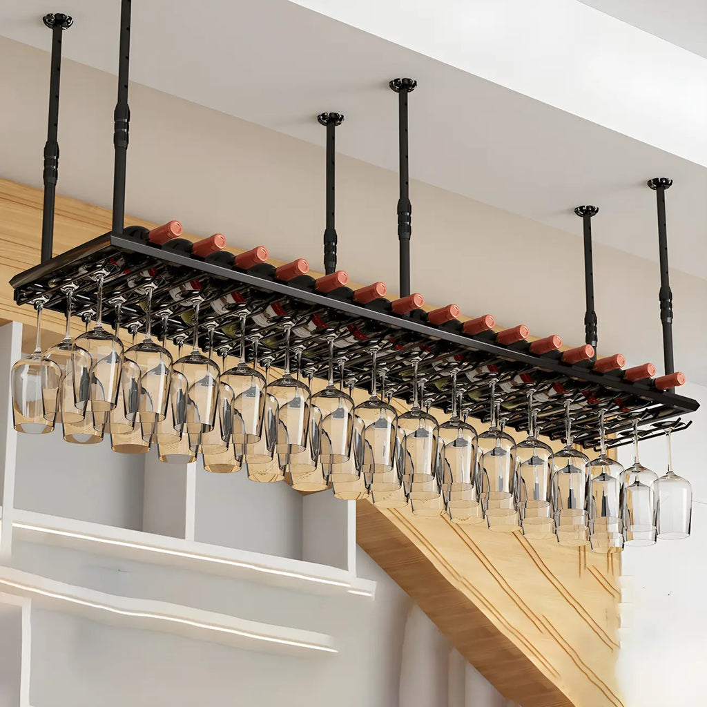 Porte-verres suspendu en métal de style industriel