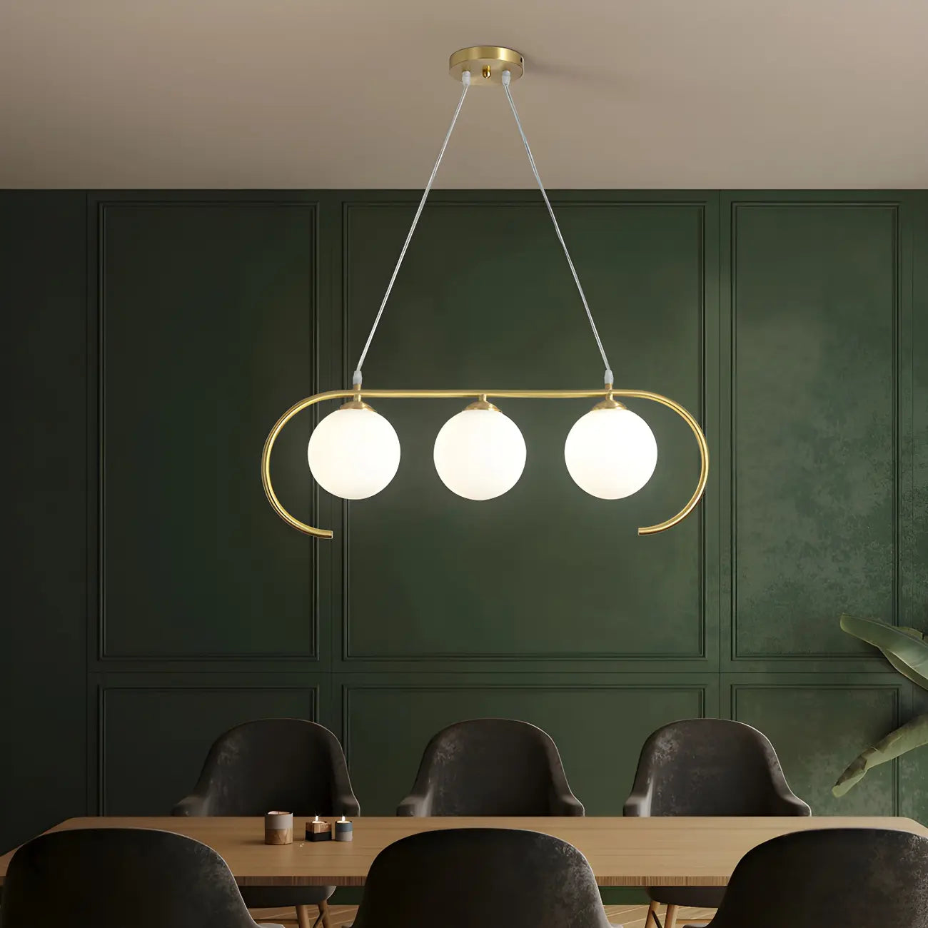 Suspension moderne en verre globe pour usage résidentiel