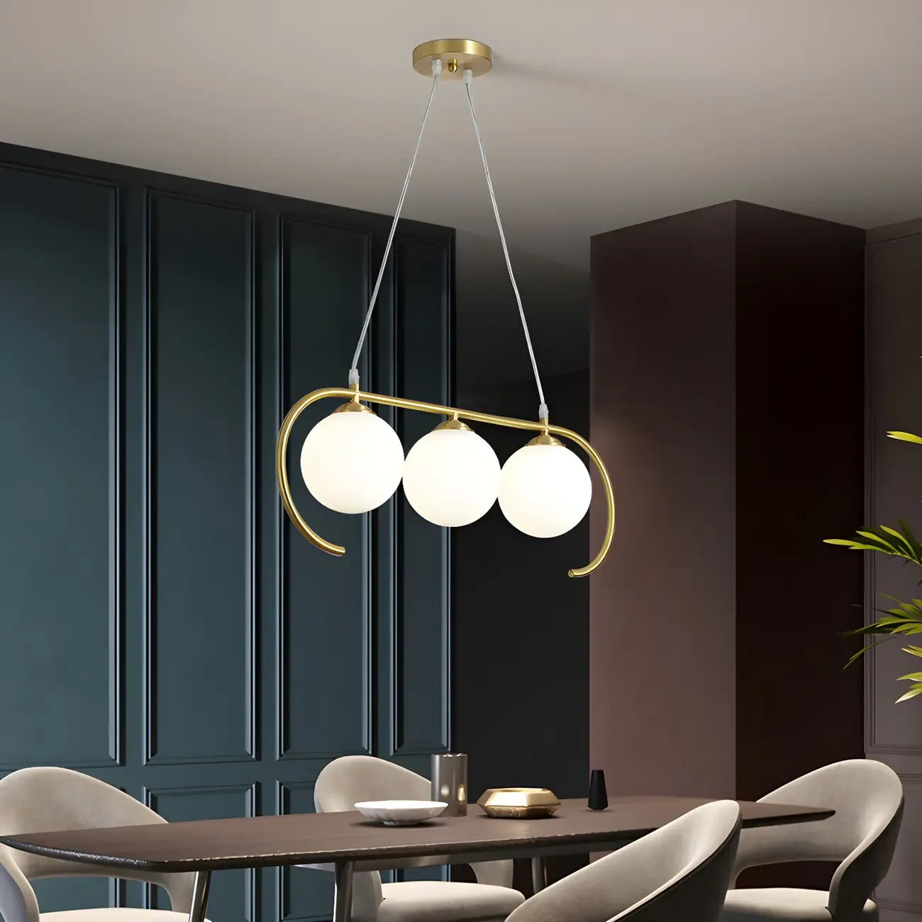 Suspension moderne en verre globe pour usage résidentiel