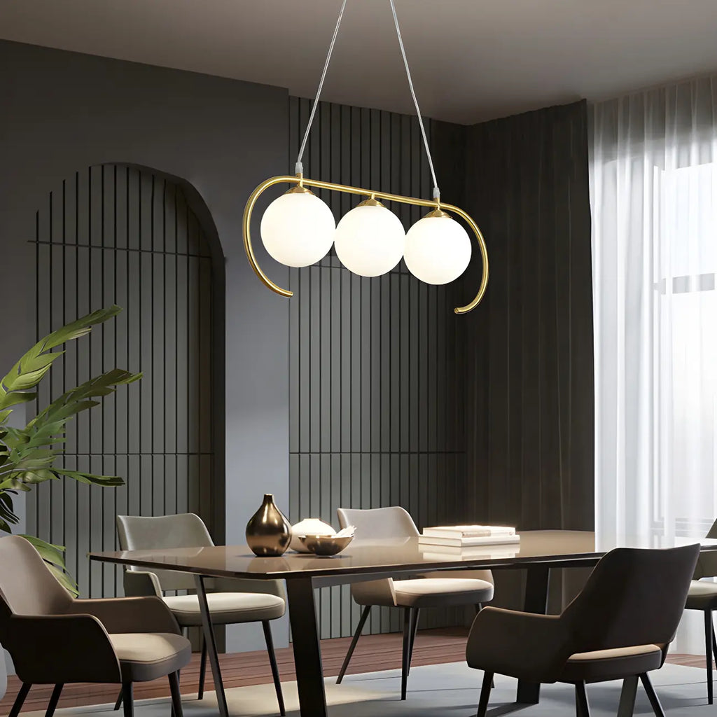 Suspension moderne en verre globe pour usage résidentiel