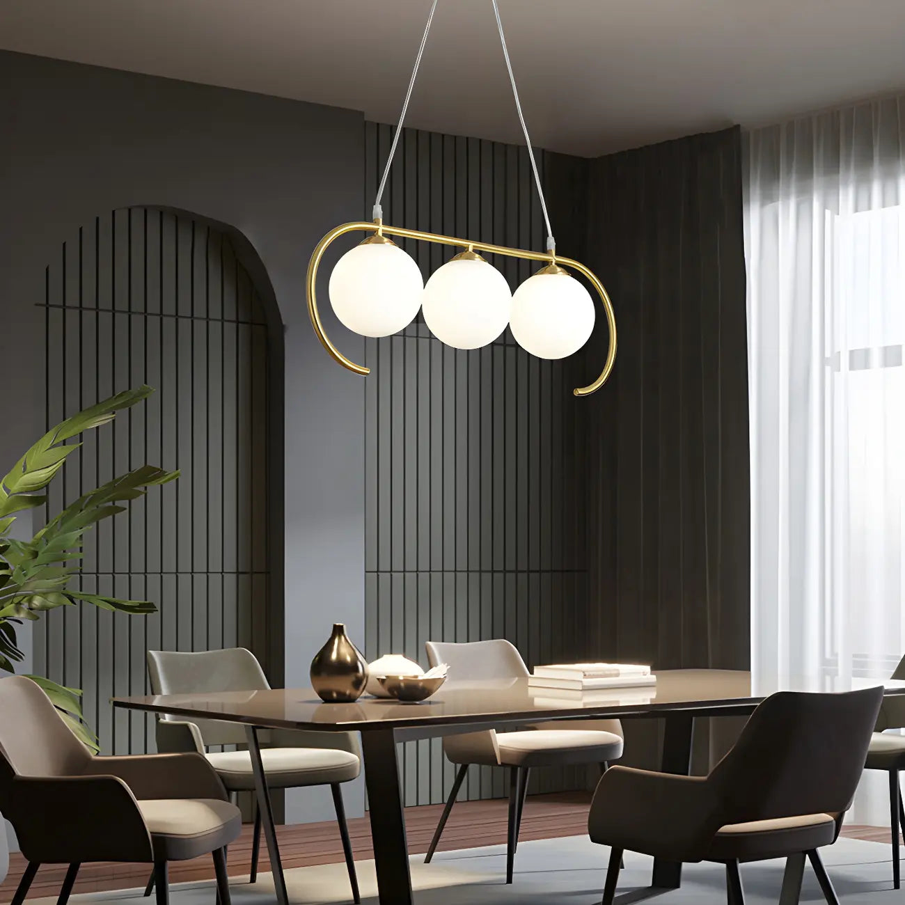 Suspension moderne en verre globe pour usage résidentiel
