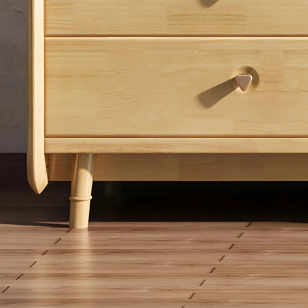 Commode basse et robuste en bois d'hévéa couleur noyer