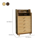 Commode basse et robuste en bois d'hévéa couleur noyer