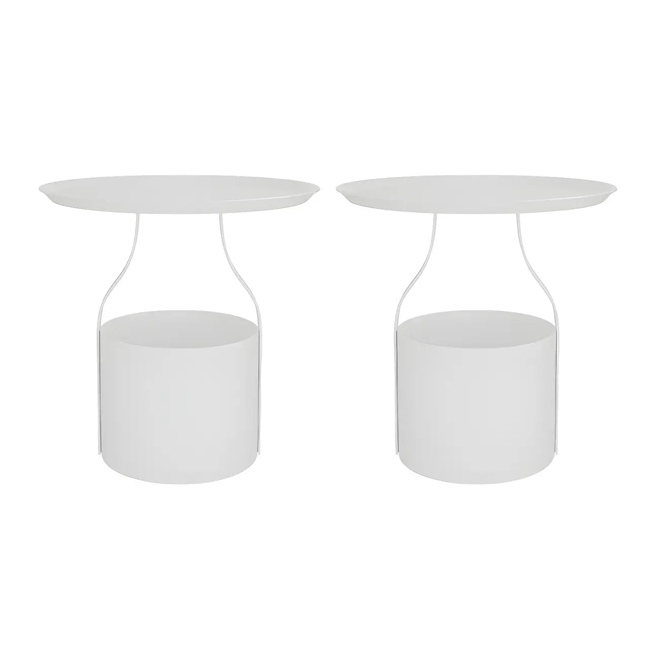 Petite table de chevet minimaliste ronde en métal avec plateau,