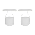 Petite table de chevet minimaliste ronde en métal avec plateau,