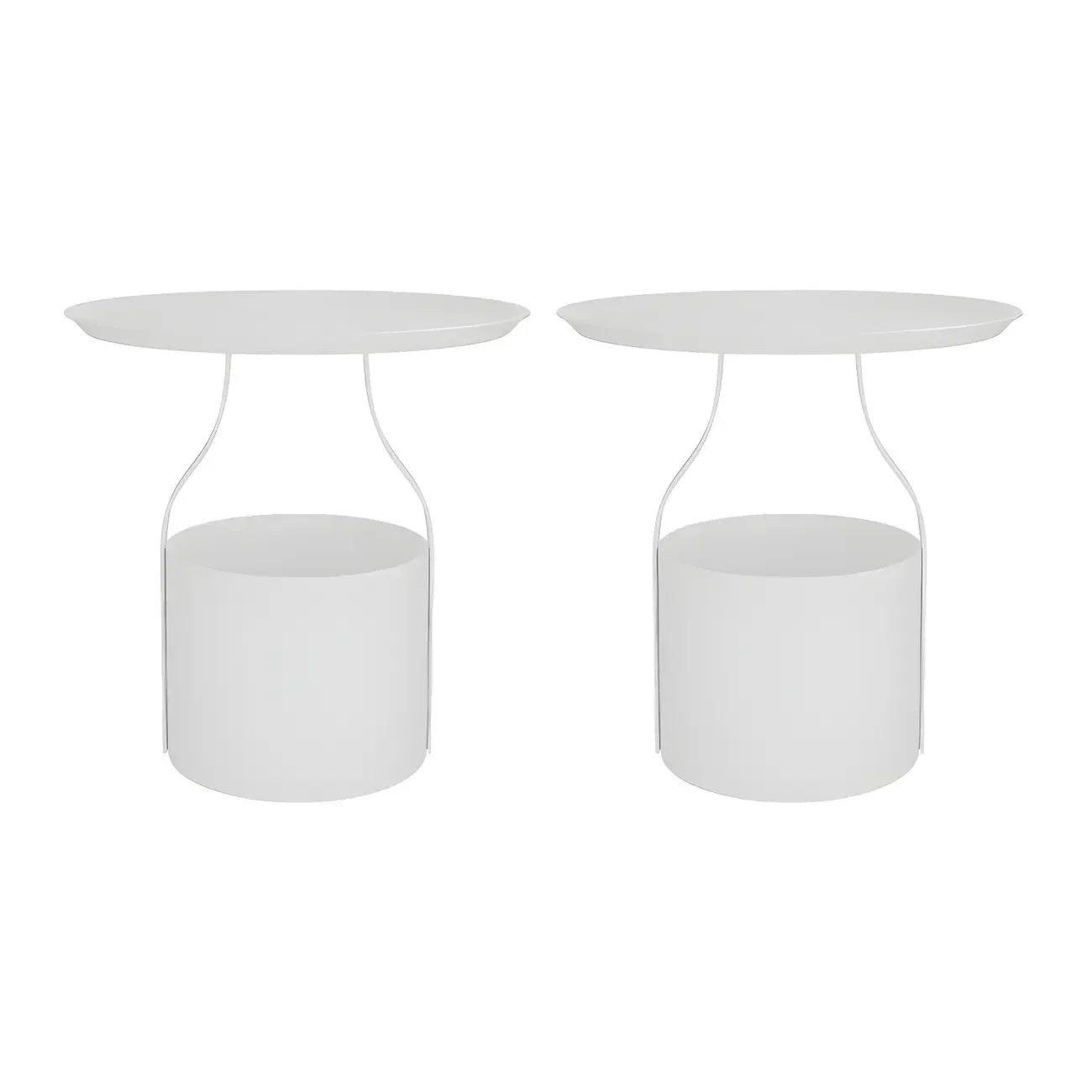 Petite table de chevet minimaliste ronde en métal avec plateau,