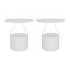 Petite table de chevet minimaliste ronde en métal avec plateau,