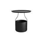 Petite table de chevet minimaliste ronde en métal avec plateau,