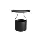 Petite table de chevet minimaliste ronde en métal avec plateau,