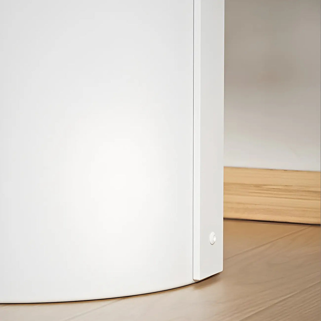 Petite table de chevet minimaliste ronde en métal avec plateau,