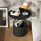 Petite table de chevet minimaliste ronde en métal avec plateau,