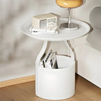 Petite table de chevet minimaliste ronde en métal avec plateau,