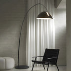 Lampadaire conique en métal noir en forme de ligne de pêche