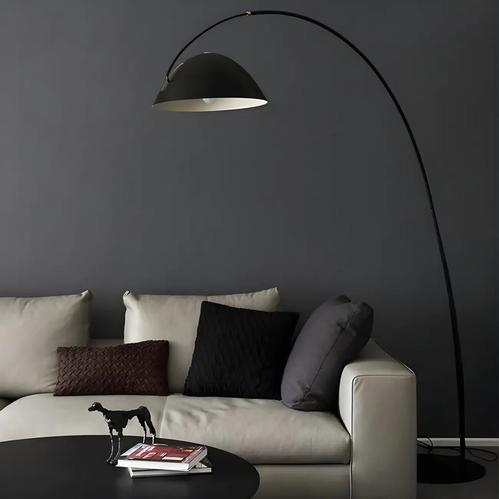 Lampadaire conique en métal noir en forme de ligne de pêche