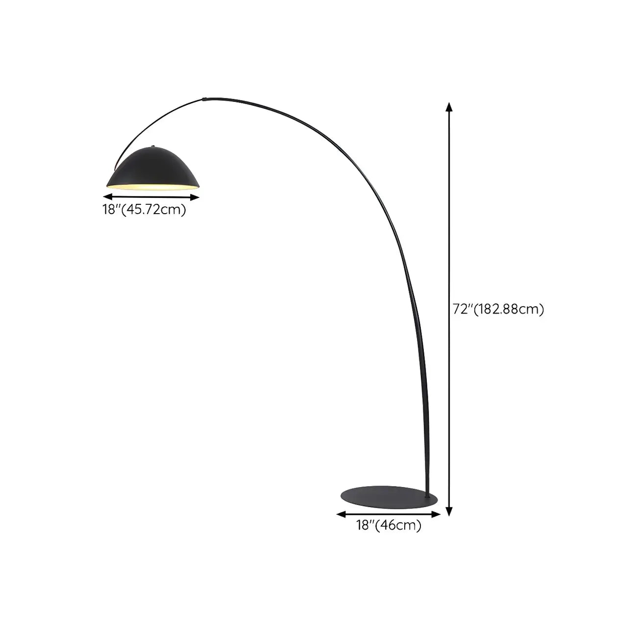 Lampadaire conique en métal noir en forme de ligne de pêche