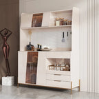 Buffet de rangement de luxe en MDF avec panneau perforé et accents dorés