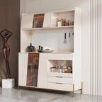 Buffet de rangement de luxe en MDF avec panneau perforé et accents dorés
