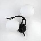 Applique murale double en verre torsadé doré moderne avec globe lumineux