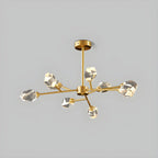 Lustre en cristal à cristaux scintillants avec tiges de suspension glamour