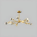 Lustre en cristal à cristaux scintillants avec tiges de suspension glamour