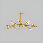 Lustre en cristal à cristaux scintillants avec tiges de suspension glamour