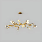 Lustre en cristal à cristaux scintillants avec tiges de suspension glamour