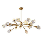 Lustre en cristal à cristaux scintillants avec tiges de suspension glamour
