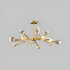 Lustre en cristal à cristaux scintillants avec tiges de suspension glamour