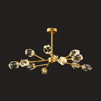 Lustre en cristal à cristaux scintillants avec tiges de suspension glamour