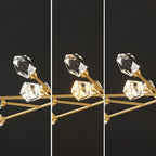 Lustre en cristal à cristaux scintillants avec tiges de suspension glamour