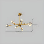 Lustre en cristal à cristaux scintillants avec tiges de suspension glamour