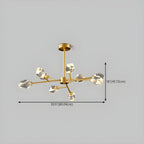Lustre en cristal à cristaux scintillants avec tiges de suspension glamour