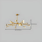 Lustre en cristal à cristaux scintillants avec tiges de suspension glamour