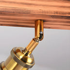 Suspension réglable en bois brun et laiton de style industriel (31,5 cm)